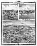 Bird's Eye View Story City, Ames, G.W. and E.L. Shugart, Pleasant Ridge Stock Farm, Iowa 1875 State Atlas